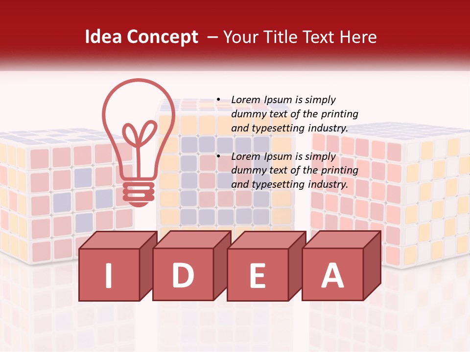 A Group Of Colorful Cubes Sitting On Top Of Each Other PowerPoint Template