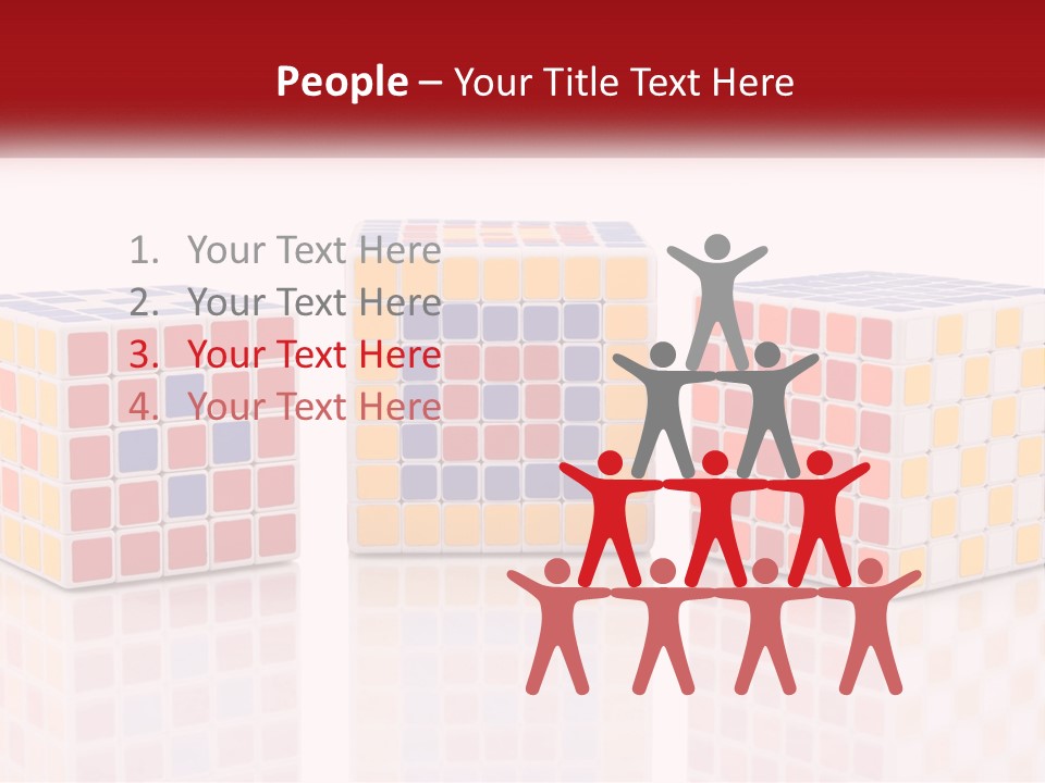 A Group Of Colorful Cubes Sitting On Top Of Each Other PowerPoint Template