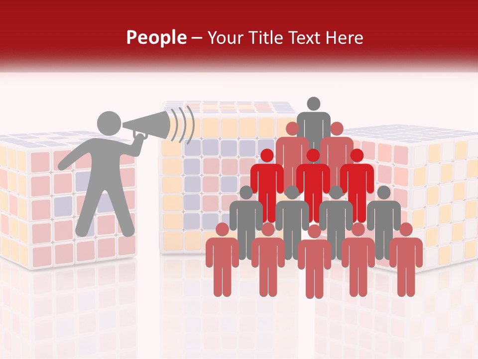 A Group Of Colorful Cubes Sitting On Top Of Each Other PowerPoint Template