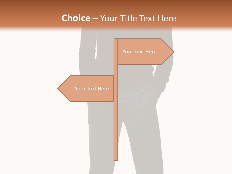 A Man Standing In Front Of A Brown Background PowerPoint Template