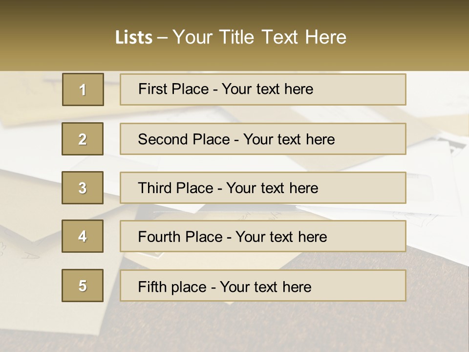A Pile Of Envelopes Sitting On Top Of Each Other PowerPoint Template