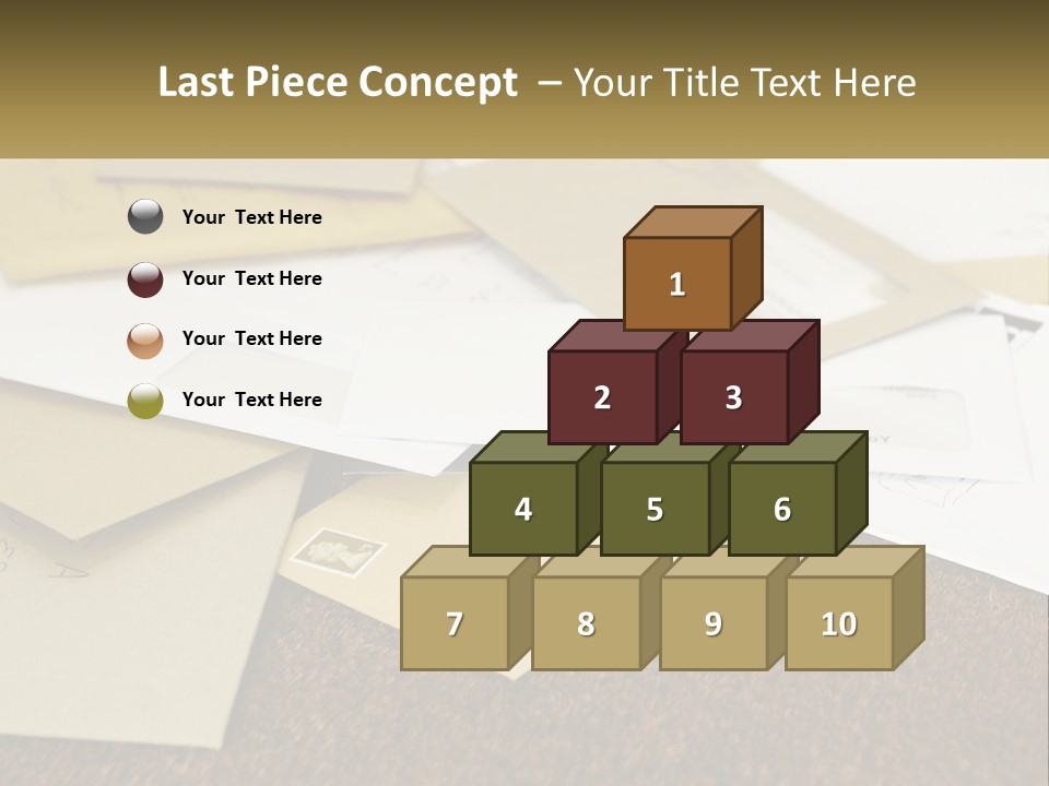 A Pile Of Envelopes Sitting On Top Of Each Other PowerPoint Template