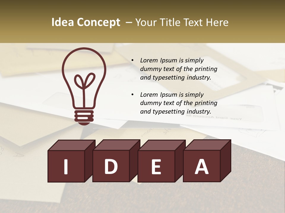 A Pile Of Envelopes Sitting On Top Of Each Other PowerPoint Template