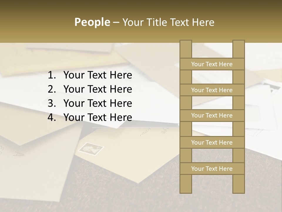 A Pile Of Envelopes Sitting On Top Of Each Other PowerPoint Template
