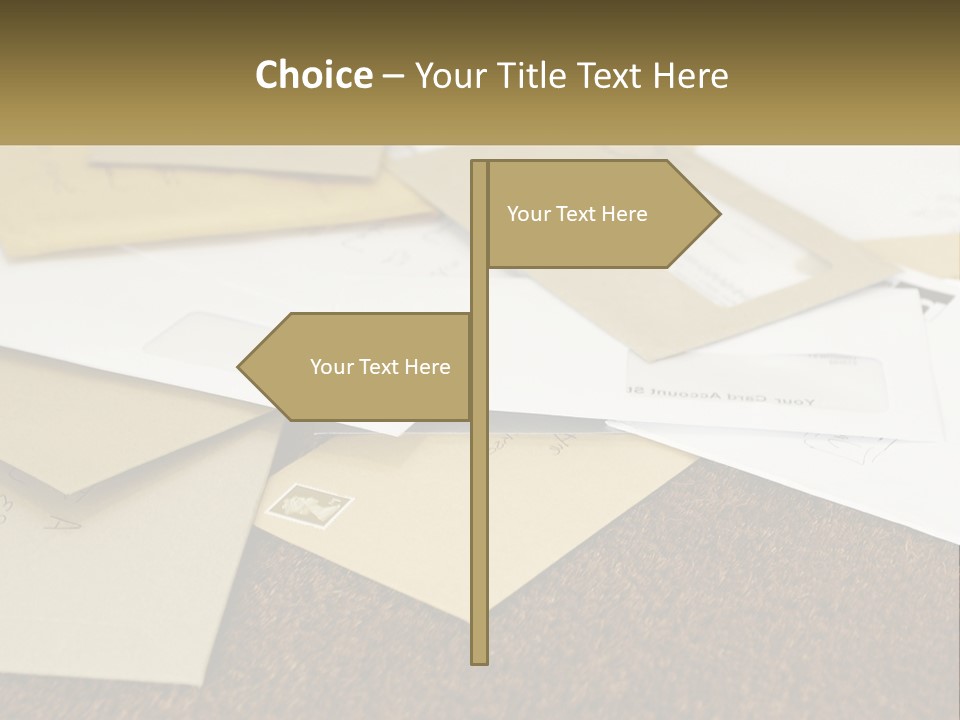 A Pile Of Envelopes Sitting On Top Of Each Other PowerPoint Template