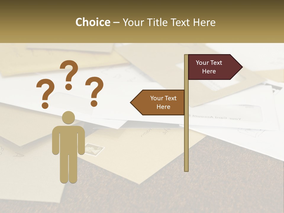 A Pile Of Envelopes Sitting On Top Of Each Other PowerPoint Template