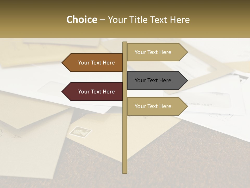 A Pile Of Envelopes Sitting On Top Of Each Other PowerPoint Template