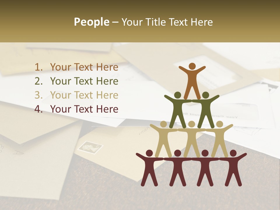 A Pile Of Envelopes Sitting On Top Of Each Other PowerPoint Template