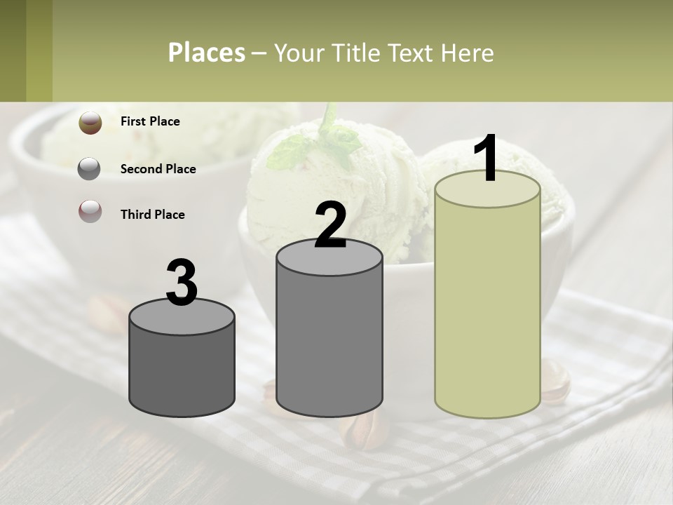 Two Bowls Filled With Ice Cream On Top Of A Table PowerPoint Template