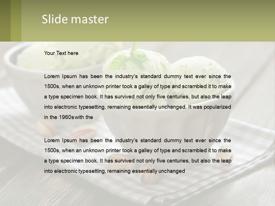 Two Bowls Filled With Ice Cream On Top Of A Table PowerPoint Template