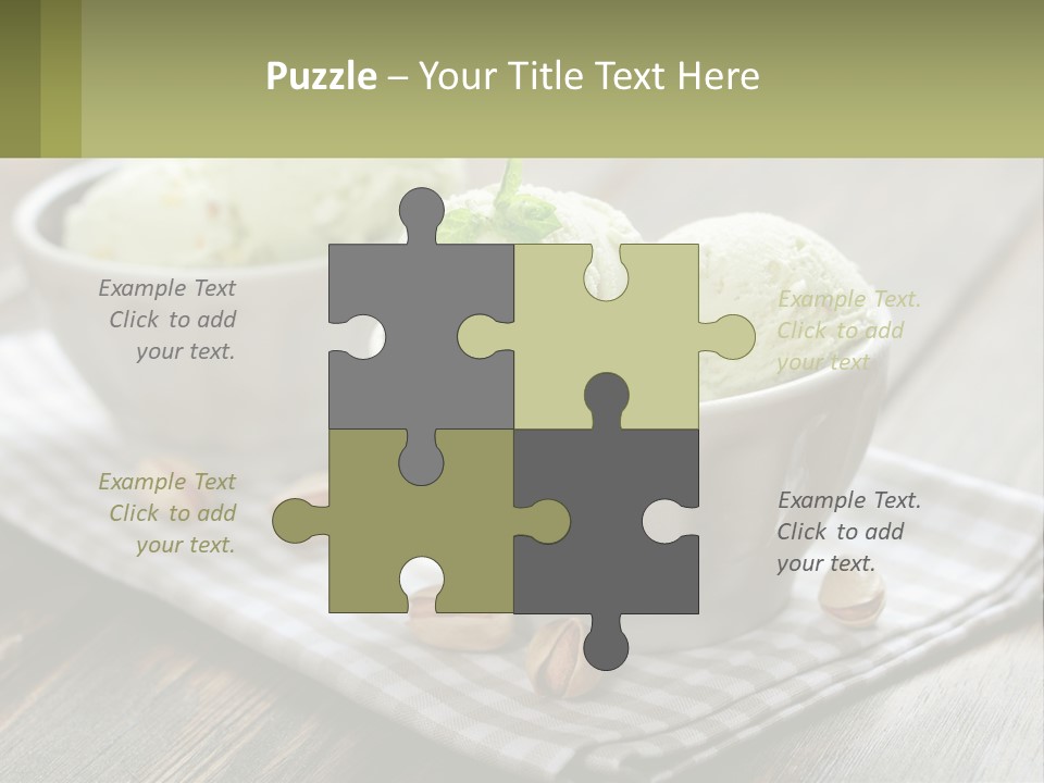 Two Bowls Filled With Ice Cream On Top Of A Table PowerPoint Template