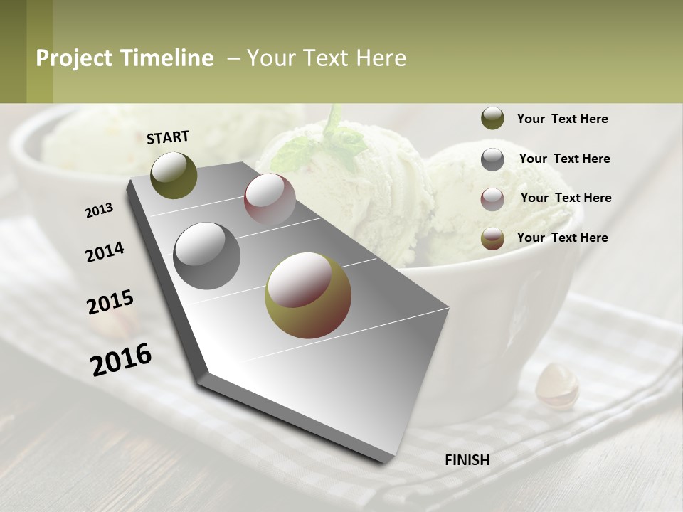 Two Bowls Filled With Ice Cream On Top Of A Table PowerPoint Template