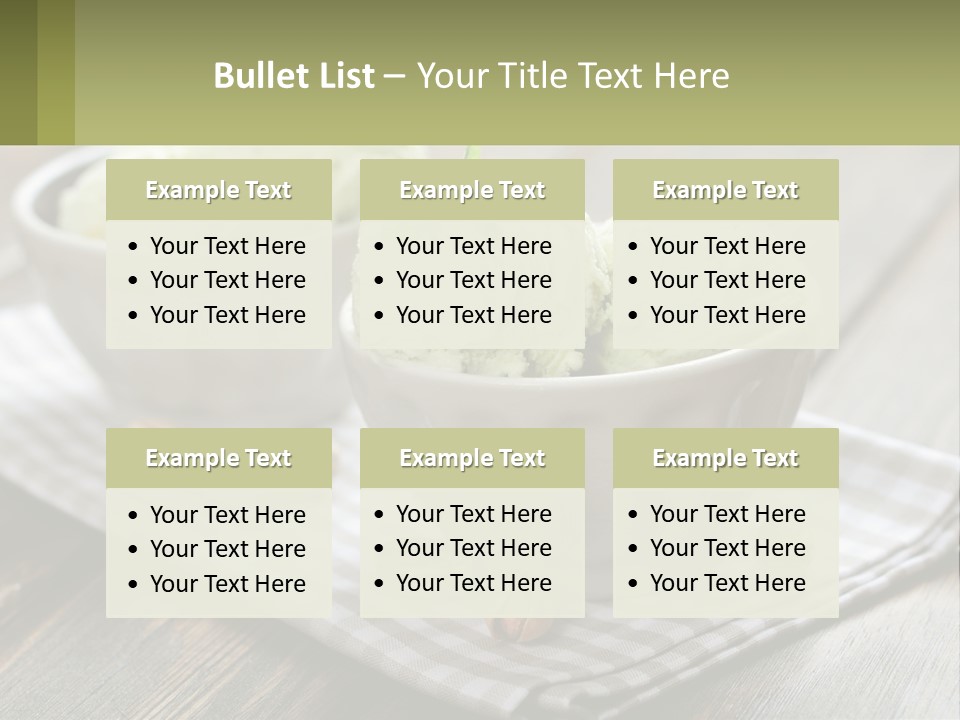Two Bowls Filled With Ice Cream On Top Of A Table PowerPoint Template