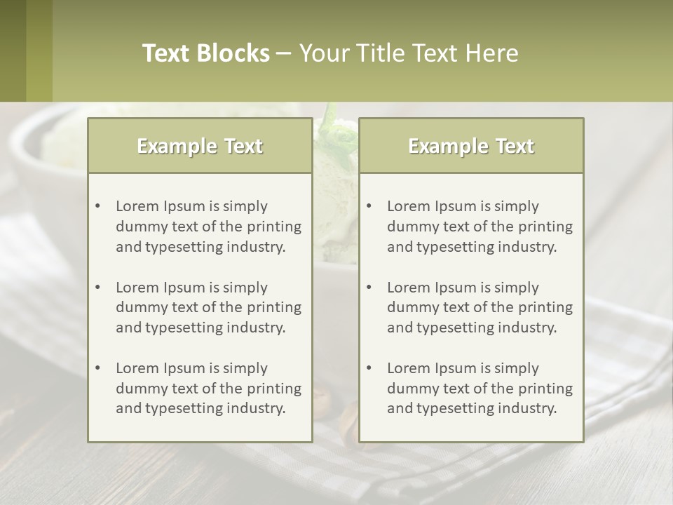 Two Bowls Filled With Ice Cream On Top Of A Table PowerPoint Template