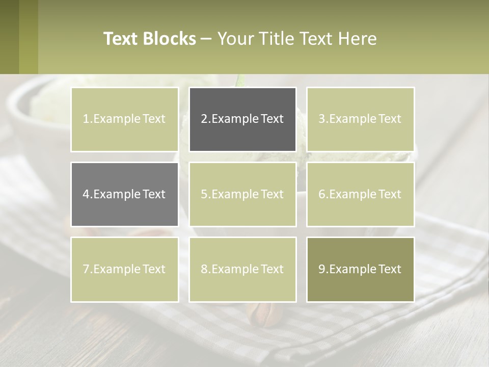 Two Bowls Filled With Ice Cream On Top Of A Table PowerPoint Template