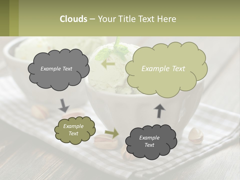 Two Bowls Filled With Ice Cream On Top Of A Table PowerPoint Template