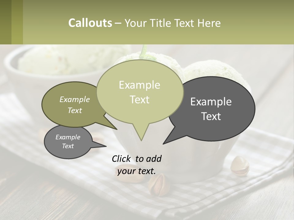 Two Bowls Filled With Ice Cream On Top Of A Table PowerPoint Template