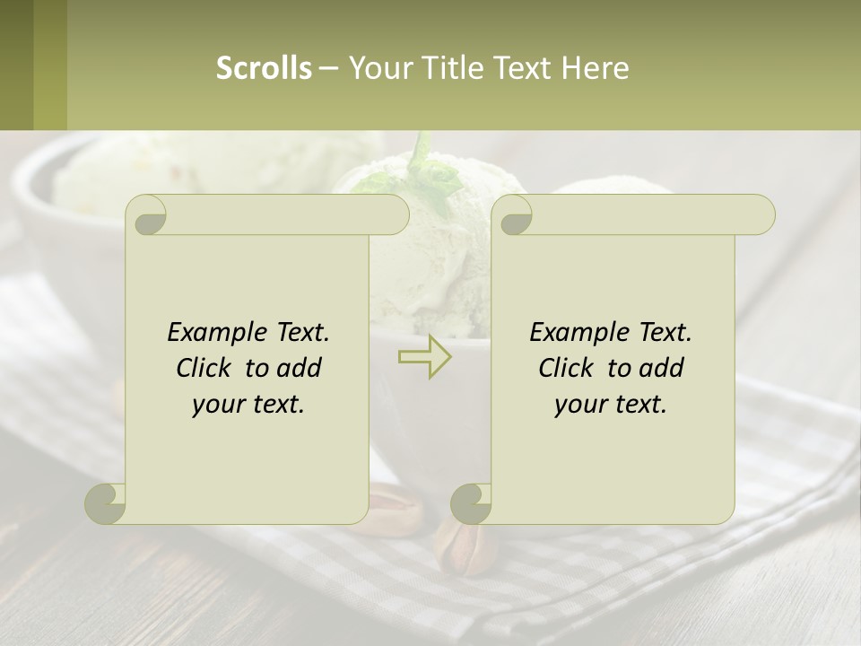 Two Bowls Filled With Ice Cream On Top Of A Table PowerPoint Template
