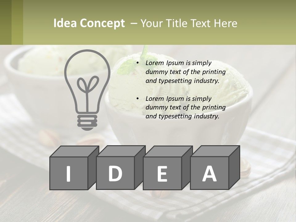 Two Bowls Filled With Ice Cream On Top Of A Table PowerPoint Template