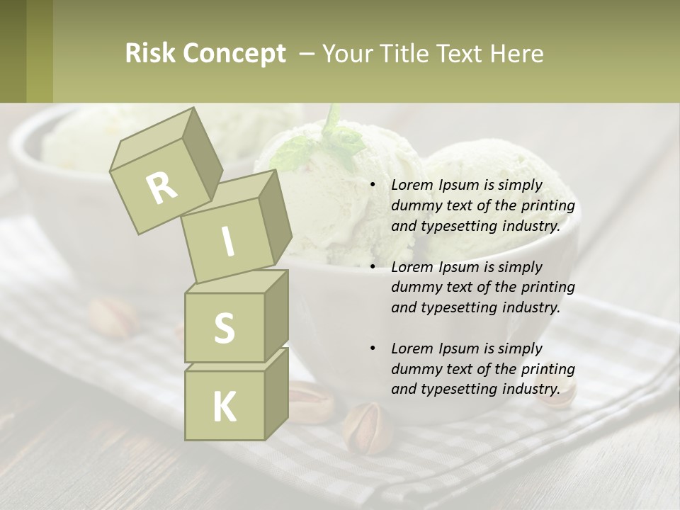 Two Bowls Filled With Ice Cream On Top Of A Table PowerPoint Template