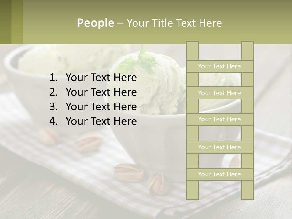 Two Bowls Filled With Ice Cream On Top Of A Table PowerPoint Template
