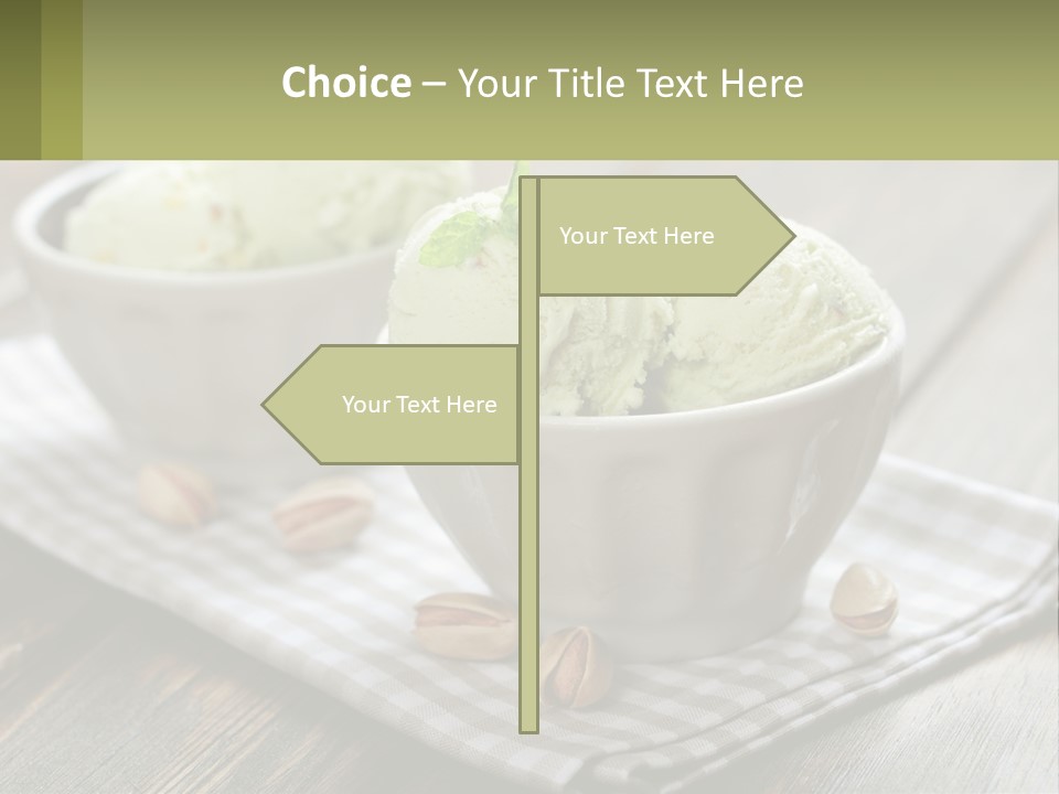 Two Bowls Filled With Ice Cream On Top Of A Table PowerPoint Template