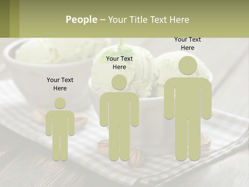 Two Bowls Filled With Ice Cream On Top Of A Table PowerPoint Template