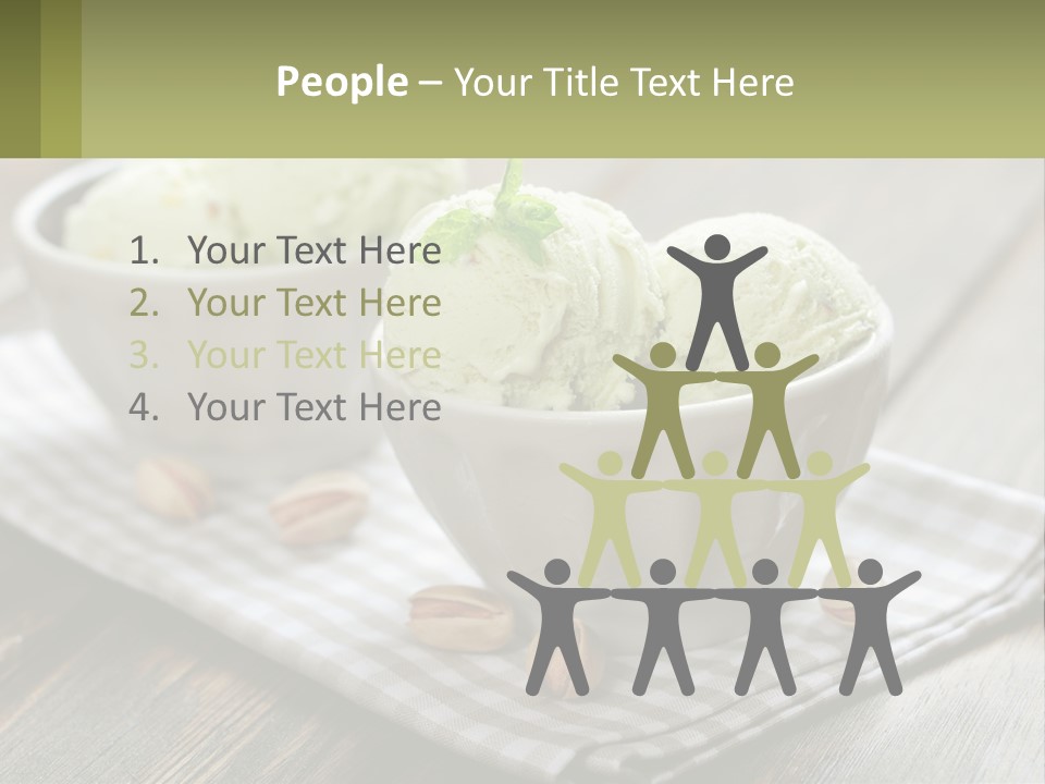 Two Bowls Filled With Ice Cream On Top Of A Table PowerPoint Template