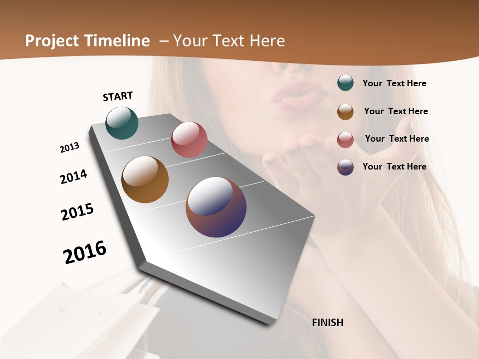 A Woman Is Holding Shopping Bags In Her Hands PowerPoint Template