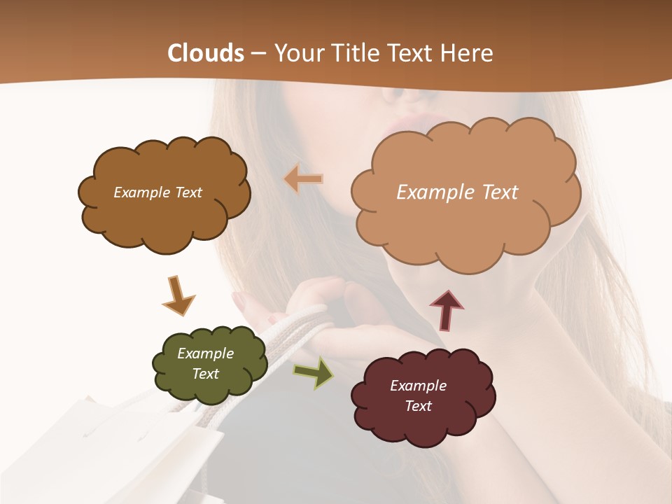 A Woman Is Holding Shopping Bags In Her Hands PowerPoint Template