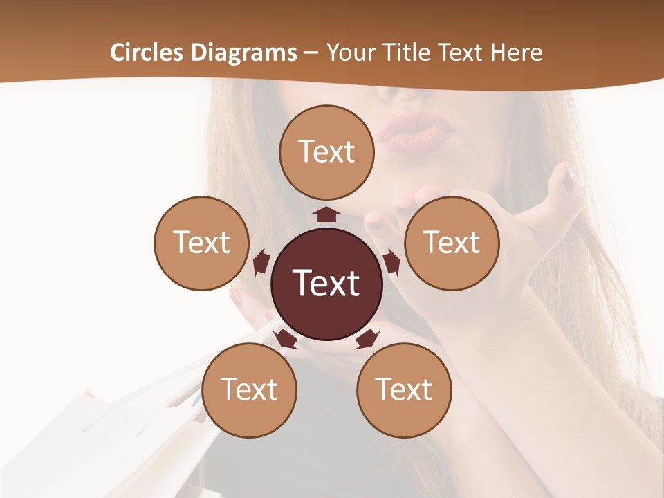 A Woman Is Holding Shopping Bags In Her Hands PowerPoint Template