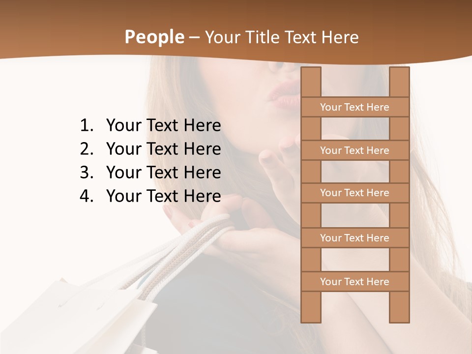 A Woman Is Holding Shopping Bags In Her Hands PowerPoint Template