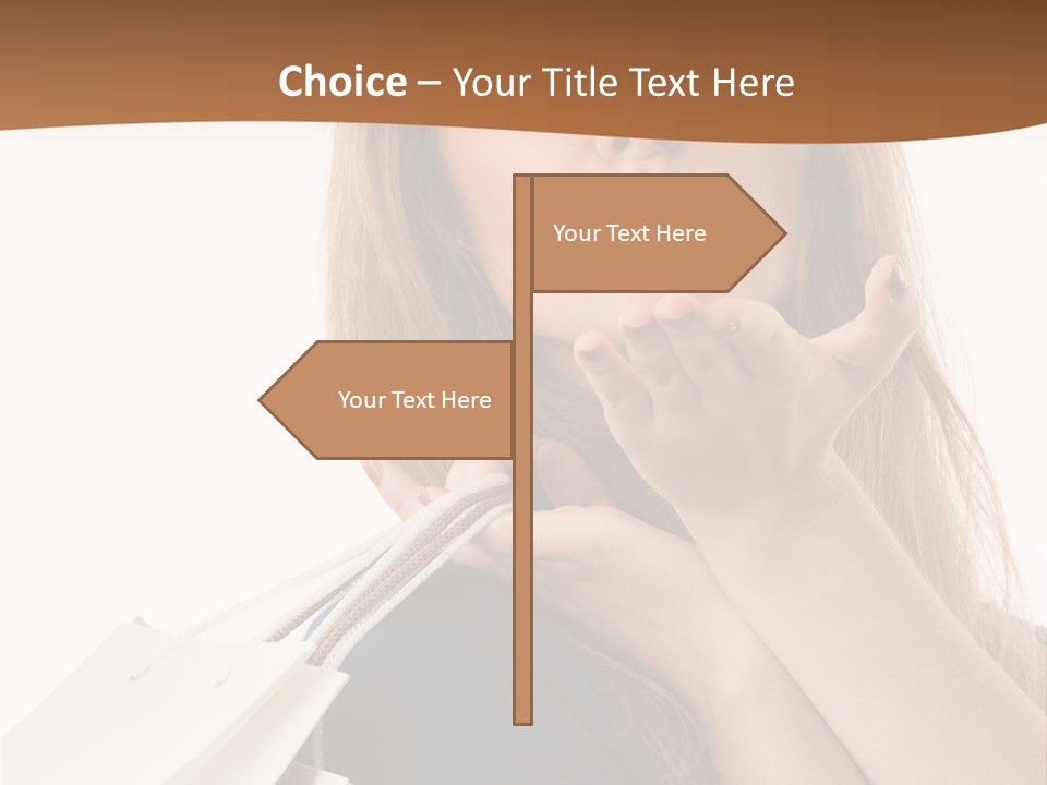 A Woman Is Holding Shopping Bags In Her Hands PowerPoint Template