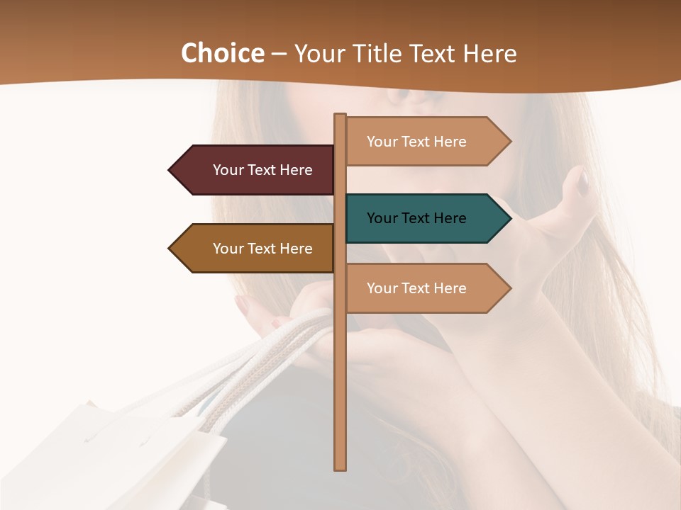 A Woman Is Holding Shopping Bags In Her Hands PowerPoint Template