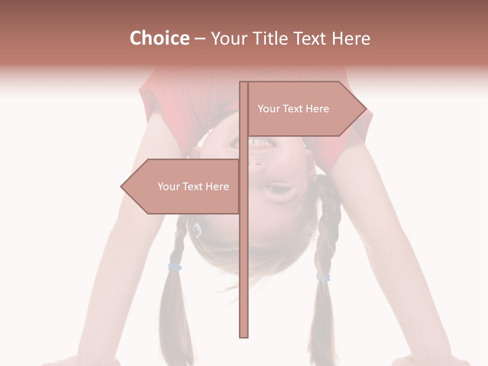 A Young Girl Doing A Handstand On Her Head PowerPoint Template