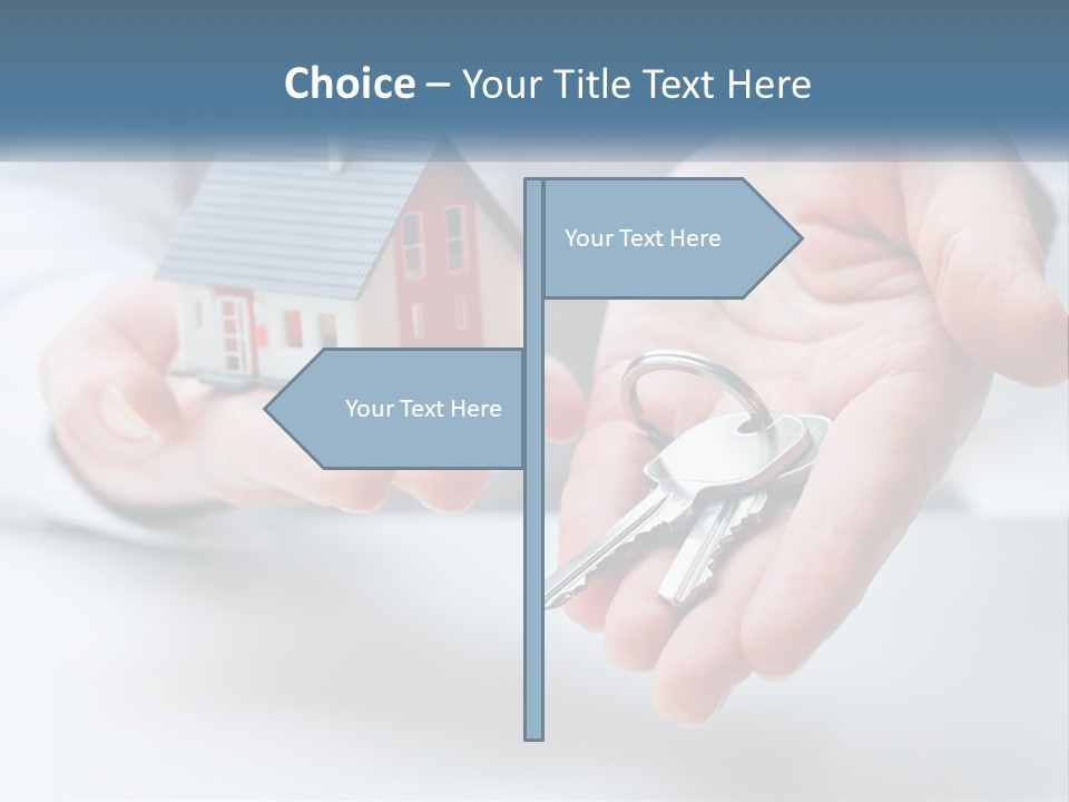 A Person Holding A House Key In Their Hands PowerPoint Template