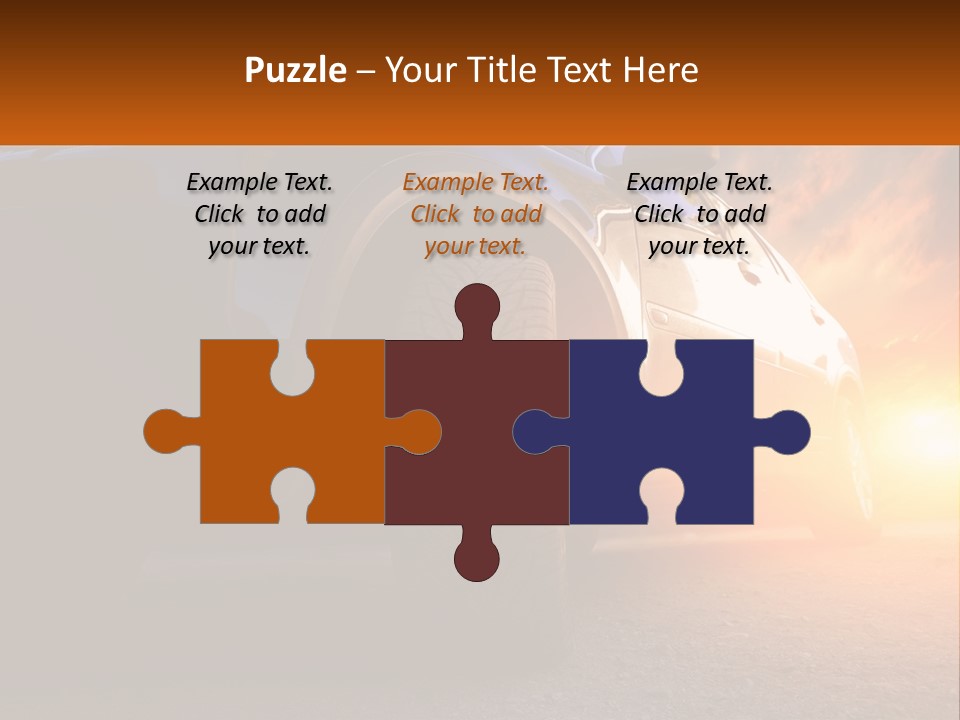 A Car Is Shown With The Sun Behind It PowerPoint Template