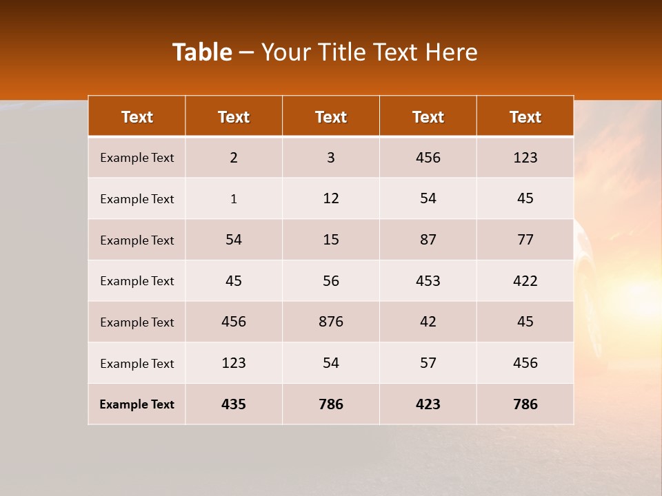 A Car Is Shown With The Sun Behind It PowerPoint Template