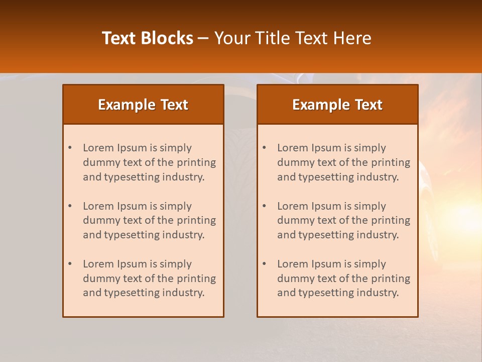 A Car Is Shown With The Sun Behind It PowerPoint Template