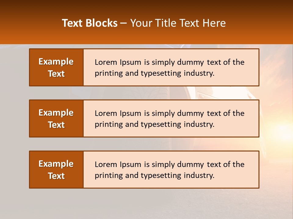 A Car Is Shown With The Sun Behind It PowerPoint Template