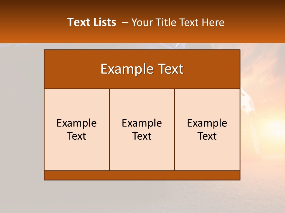 A Car Is Shown With The Sun Behind It PowerPoint Template