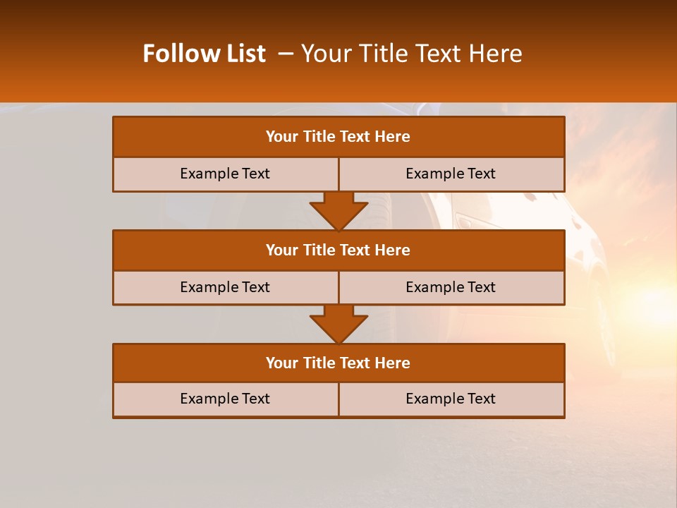 A Car Is Shown With The Sun Behind It PowerPoint Template