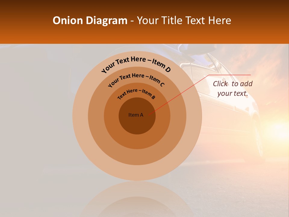 A Car Is Shown With The Sun Behind It PowerPoint Template