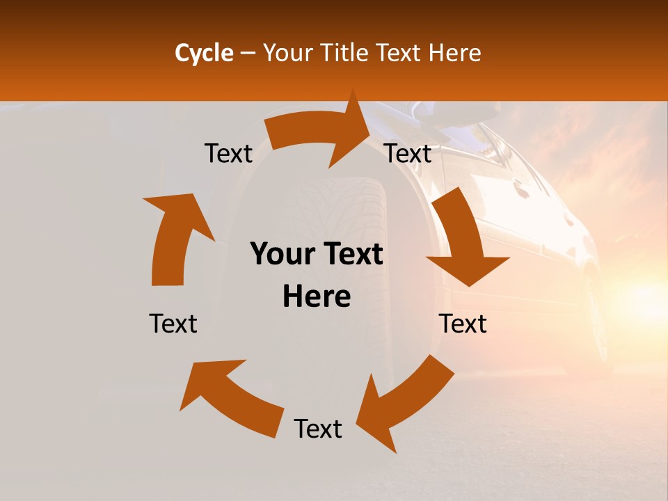 A Car Is Shown With The Sun Behind It PowerPoint Template