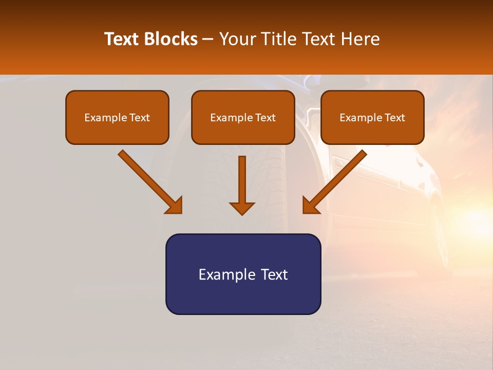 A Car Is Shown With The Sun Behind It PowerPoint Template