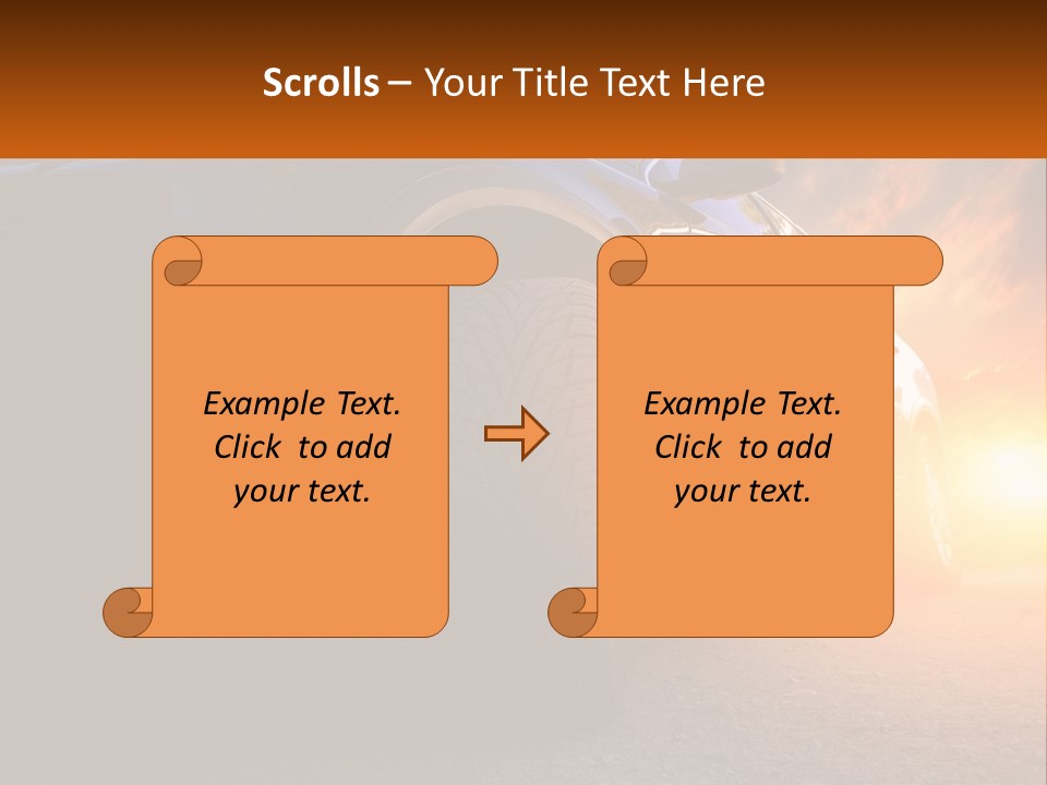 A Car Is Shown With The Sun Behind It PowerPoint Template