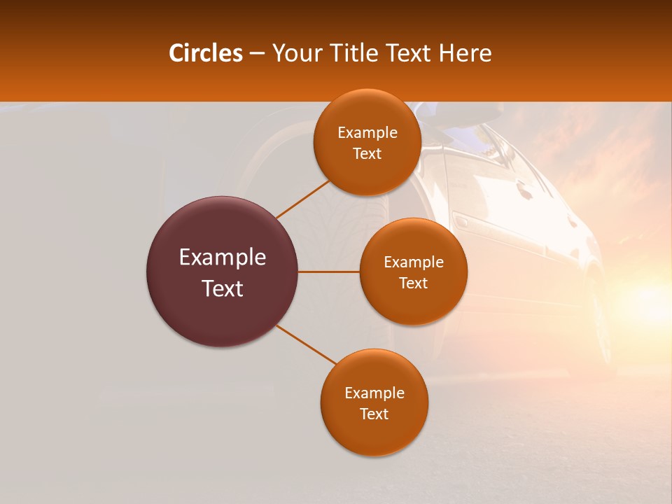 A Car Is Shown With The Sun Behind It PowerPoint Template
