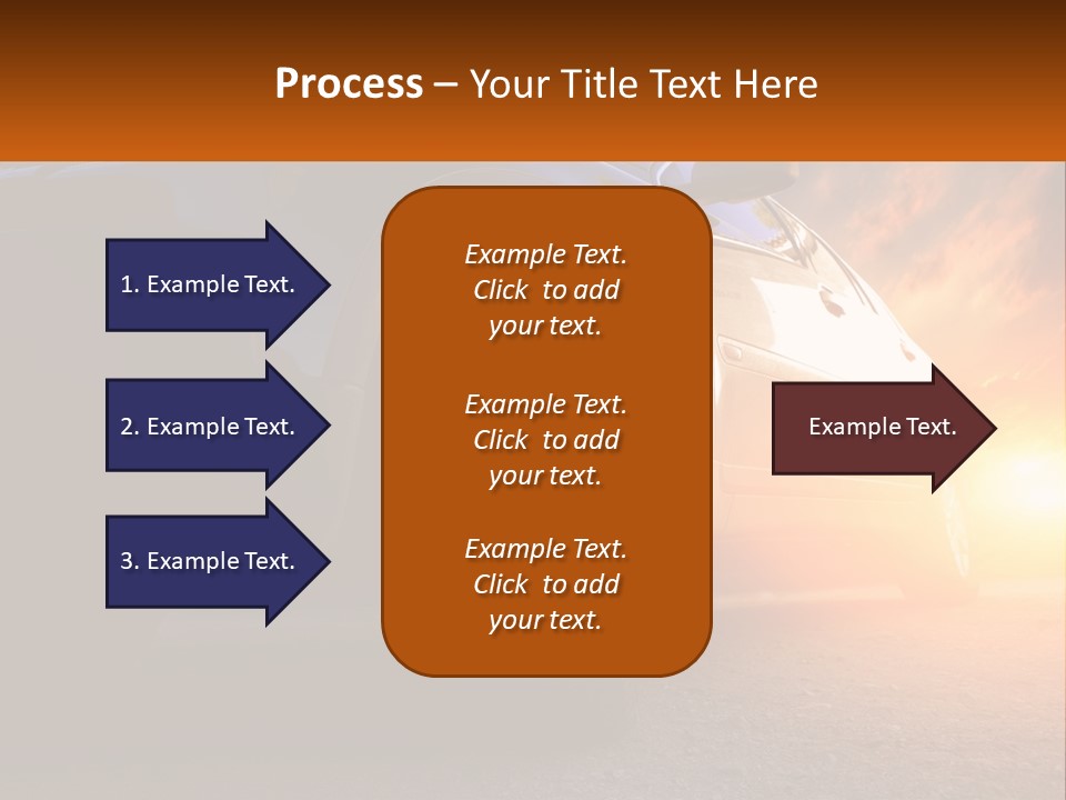 A Car Is Shown With The Sun Behind It PowerPoint Template