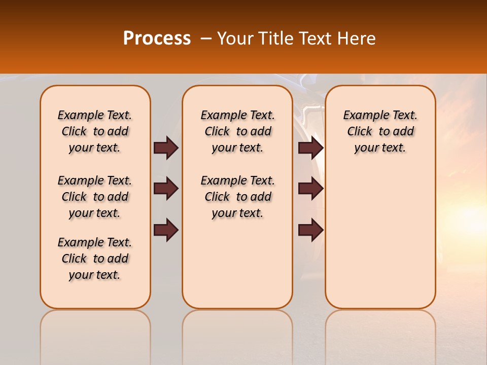 A Car Is Shown With The Sun Behind It PowerPoint Template