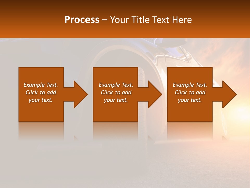 A Car Is Shown With The Sun Behind It PowerPoint Template